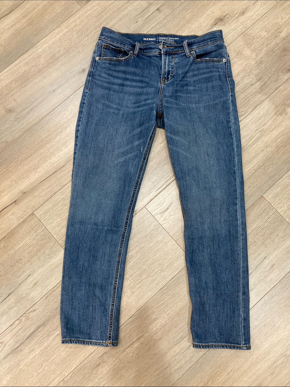 Old Navy Straight Leg Jeans - Medium Blue Wash